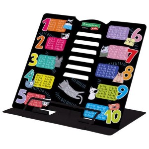 Подставка для книг BRAUBERG KIDS mini, "Cats", с таблицей умножения, регулируемый угол наклона, металлическая, 238966