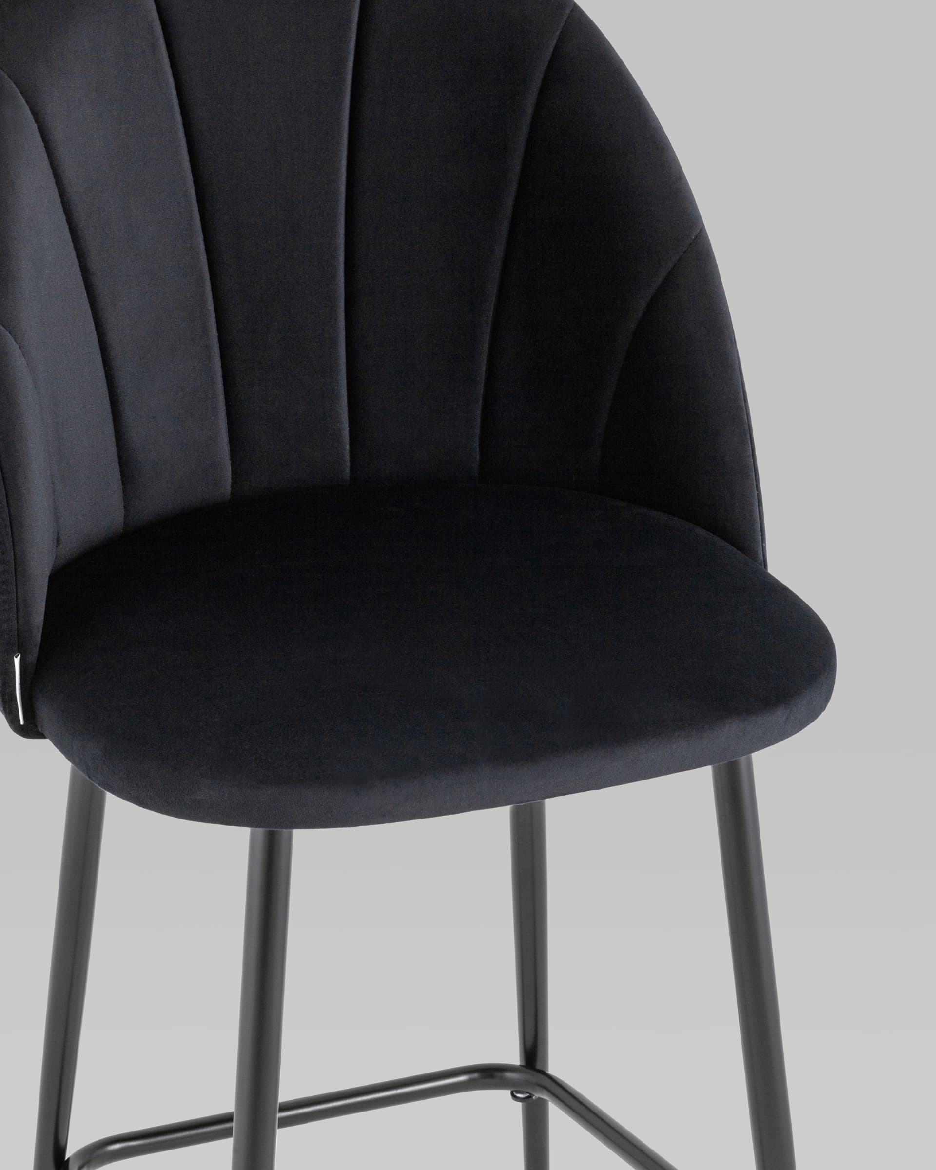 Стул полубарный Логан SN велюр черный