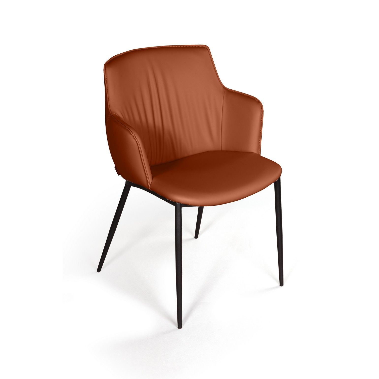 Стул с подлокотниками София, иск.кожа soft-touch, терракот