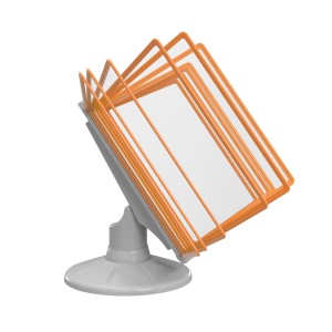 СЮИТА-01.А4Gr.Or Демосистема настольная вращающаяся серая 10 оранжевых панелей А4