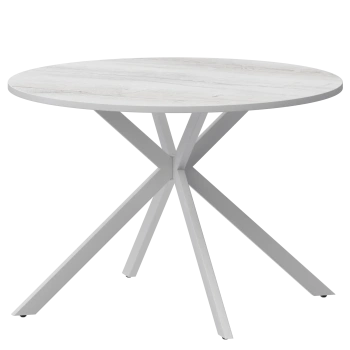 Стол нераздвижной Грань 2 Обеденные столы в пластике Грань 2 1000 (Н-3879) Фрост/Белый муар