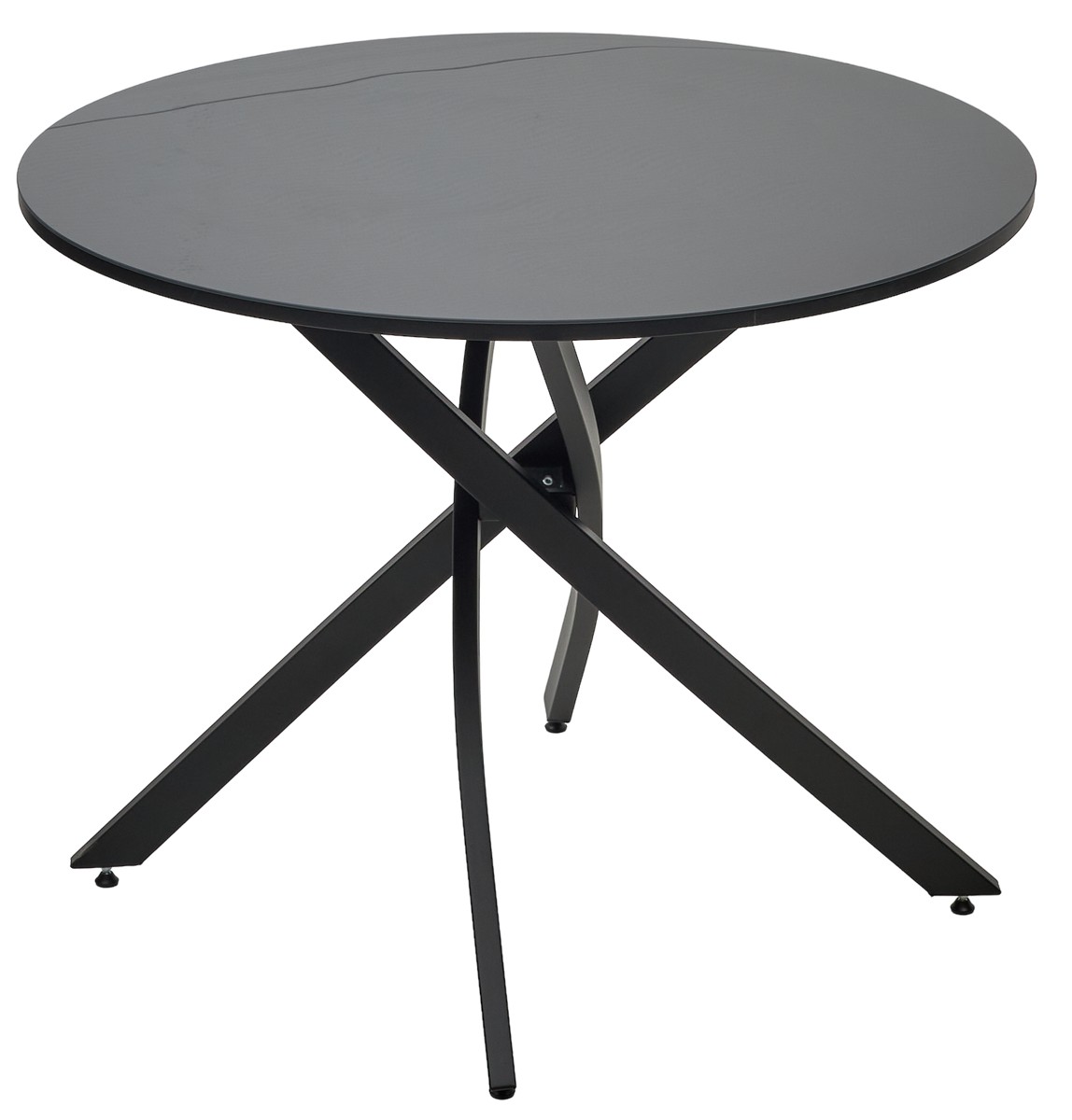 Стол ДАРИО D100 Черный, стекло/ Черный каркас