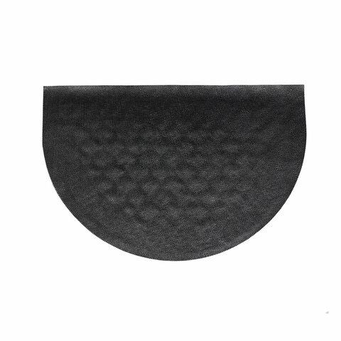 Коврик придверный 60х90 см, ЧЕРНЫЙ, грязезащитный, 430 г/м2, ПОЛУКРУГ, фактурный рисунок ЧЕШУЙКИ, ЛЮБАША, 701051