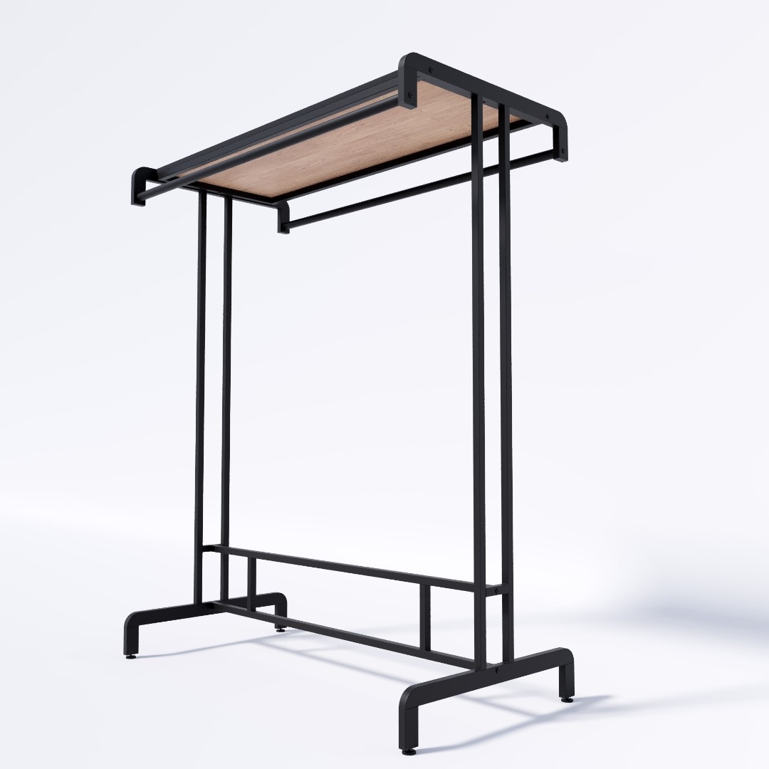 Вешало для одежды FORTE-PRO двухстороннее1400х600, черного цвета