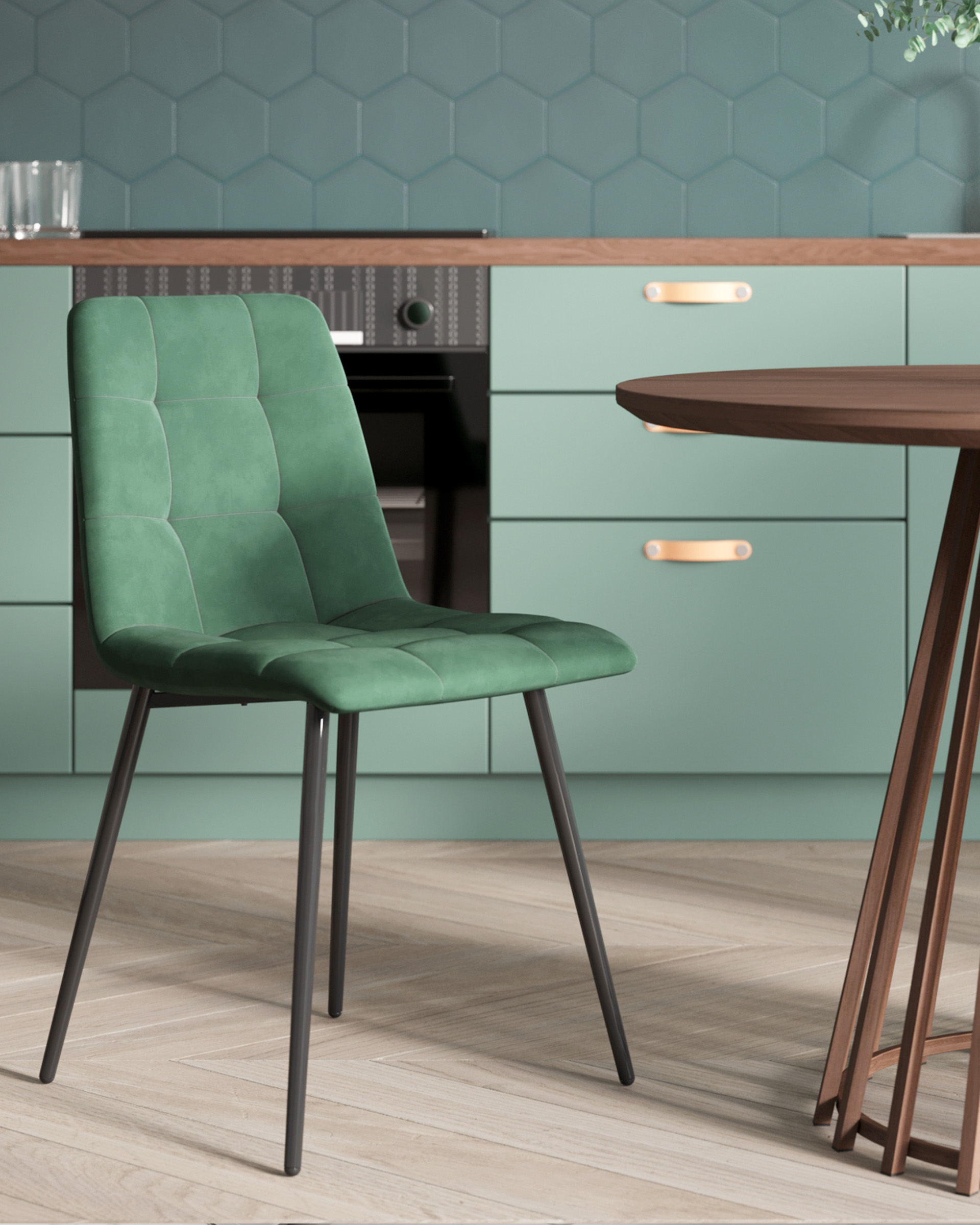 Стул Одди NEW велюр зелёный