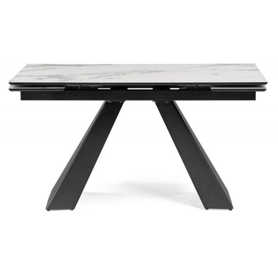 Стол Торвальд белый мрамор / черный