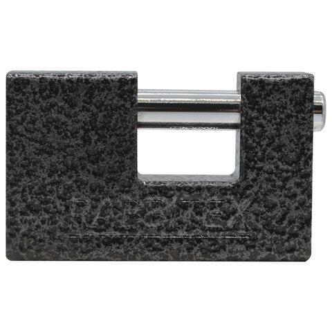 Замок навесной чугунный 80 мм "Гаражный" с полимерным покрытием, 3 ключа, RABBITEX (РАББИТЕКС), 671302