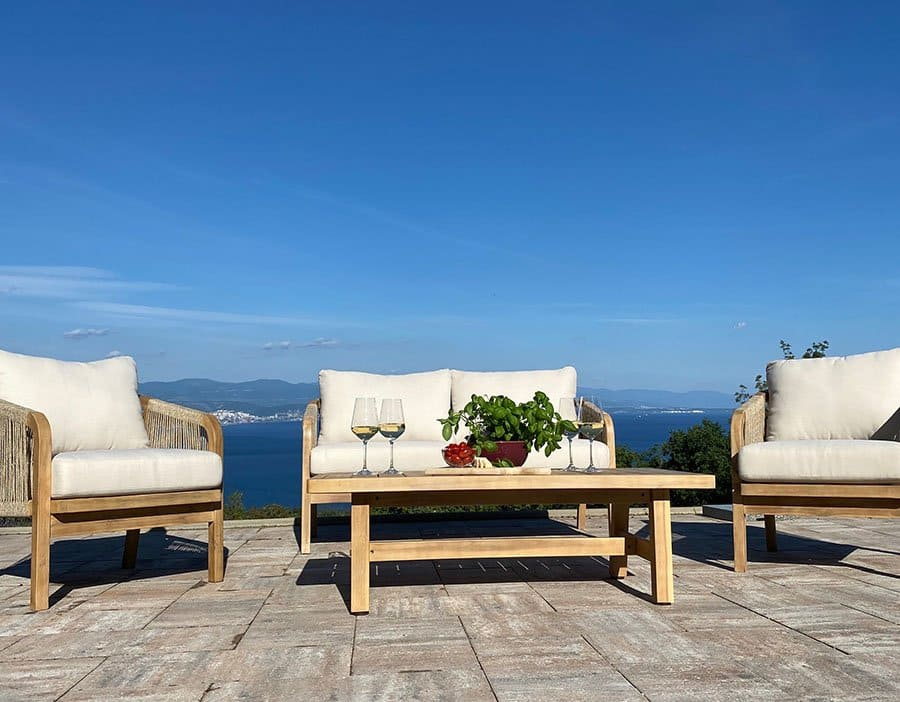 Кресло деревянное с подушками Ravona KD натуральный, бежевый