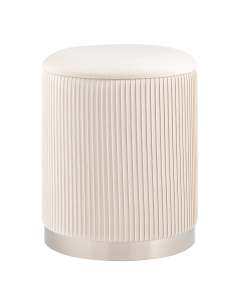 Пуф Шарлотта с ящиком серебро велюр бежевый