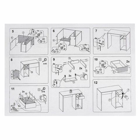 Стол письменный/компьютерный BRABIX "Scandi CD-017", 900х450х750 мм, 2 ящика, белый, 641894, ЦБ013706-1