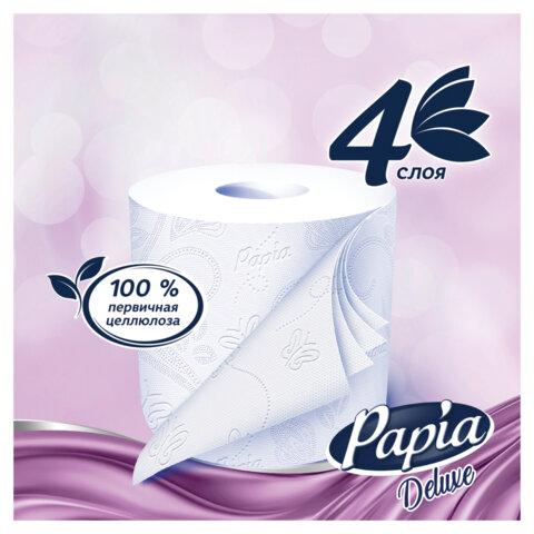 Бумага туалетная быт., спайка 8 шт., 4-слойная (8х14,8 м), PAPIA DELUXE/ELITE, аромат Dolce Vita, 50202835/502040