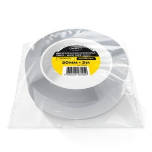 Многоразовая двухсторонняя прозрачная крепежная лента, скотч NANO tape, 3 м x 5 см, толщина 1 мм, WBZ (ВБЗ), 700427