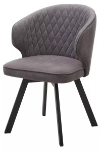 Стул СКАТ (SKAT) 360 град. поворот. цвет B28 Темно-серый, велюр / черный каркас