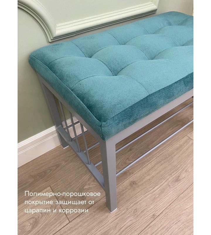 Банкетка Сканди-60 (бирюзовый/серый)