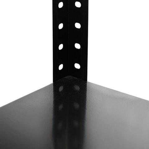 Стеллаж металлический BOOMHOUSE (БУМХАУС), 1500x750x300 мм, 4 полки, нагрузка на стеллаж до 120 кг, черный, 291420