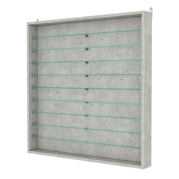 Витрина настенная с регулировочными полками №4-5ГУ-РЕГ, Метрополитан Грей