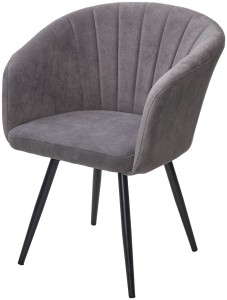 Стул РУНА (RUNA) 360 град. поворот. цвет B28 Темнор-серый, велюр / черный каркас