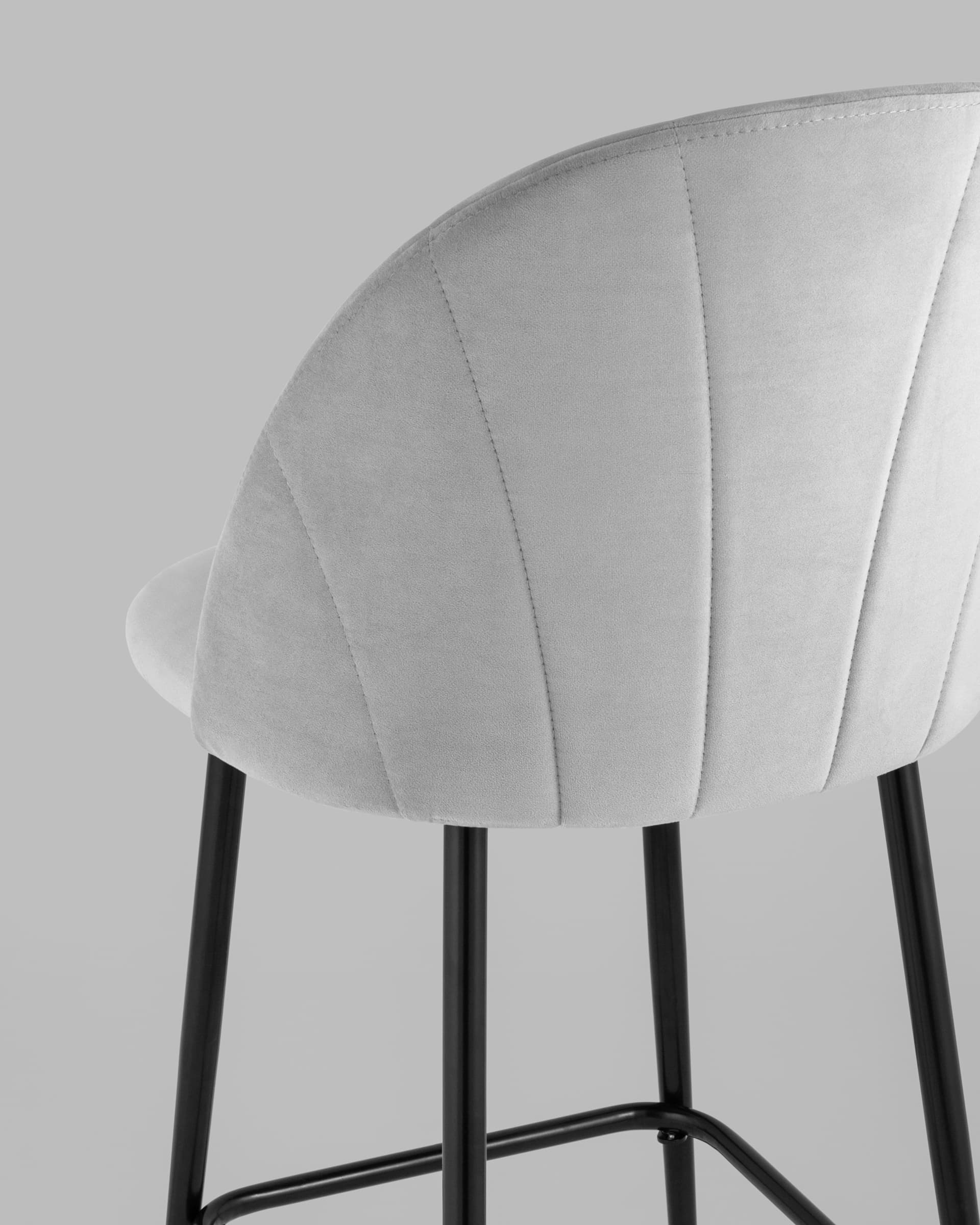 Стул полубарный Логан велюр светло-серый