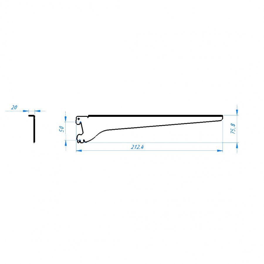 GLS 23L \ Полкодержатель(левый, L=200 мм)
