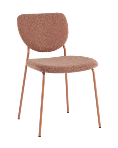 Стул обеденный Gigi коричневый букле розовые ножки