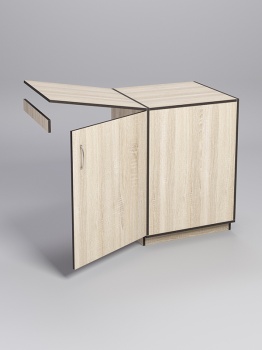 Прилавок "ТОРГОВЫЙ" №5 с хлопушкой 600мм, Дуб Сонома, кромка Дуб Венге