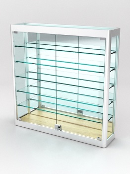 Витрина из профиля настенная "ВАЙБ ИКС" №1-5П-З-170 (задняя стенка Зеркало), Дуб Золотистый