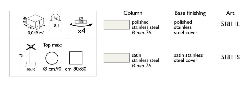 Подстолье металлическое Tiffany сатинированный стальной