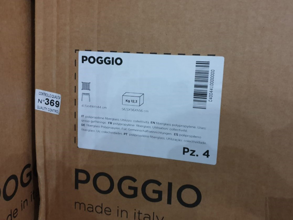 Табурет пластиковый Poggio белый