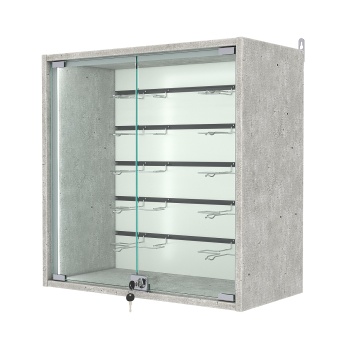 Витрина настенная №1-1БГ-П с экономпанелью, без полок, Метрополитан Грей