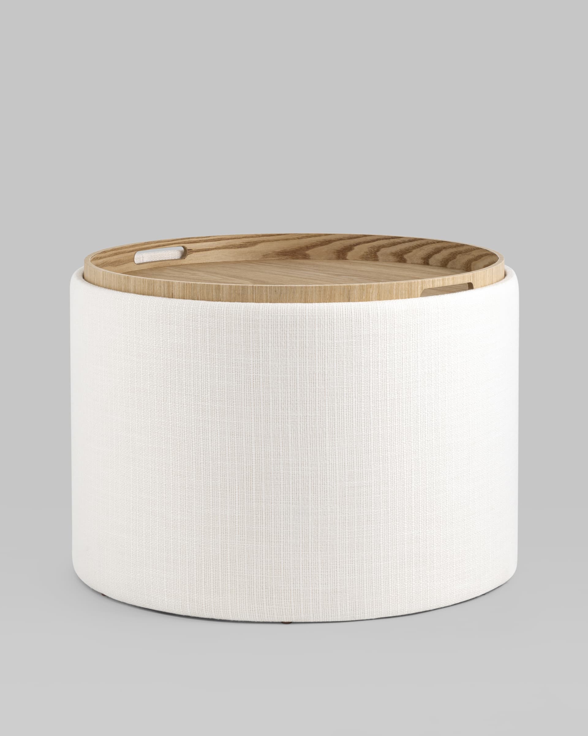 Пуф-столик с ящиком Хюгге L рогожка белый