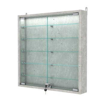 Витрина настенная с регулировочными полками №1-7АУ-РЕГ с подсветкой, Метрополитан Грей