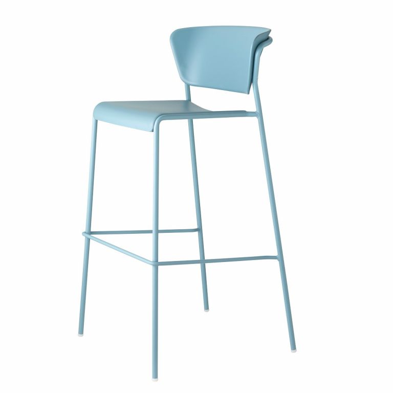 Стул барный пластиковый Lisa Technopolymer голубой
