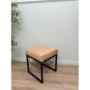 Банкетка Марсей 40-44 с полкой (персиковый/черный)