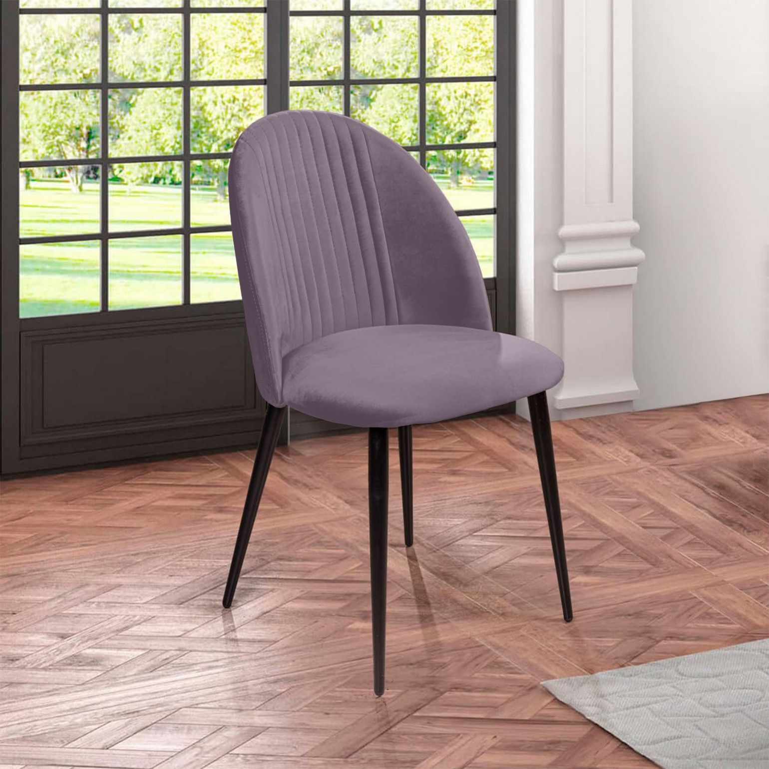 Стул Франко, бархат светло-серый 26