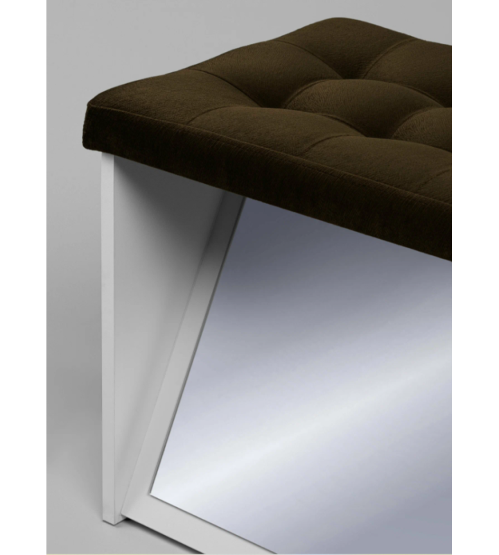 Банкетка ПВЗ-900 с зеркалом Велюр (коричневый)