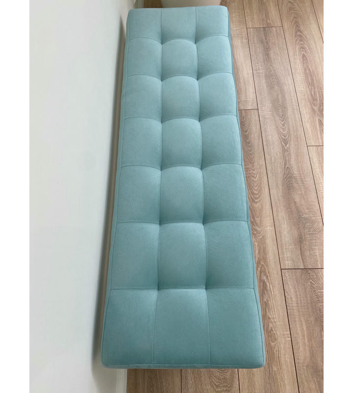 Банкетка Сканди-120-1 (светло-бирюзовый/белый)