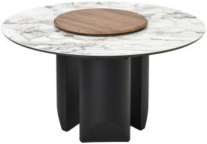 Стол КОЛИЗЕЙ D137 цвет АРКТИКА (ARCTIC OCEAN), керамика / ЧЕРНЫЙ