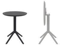 Стол пластиковый складной Sky Folding Table Ø60 черный