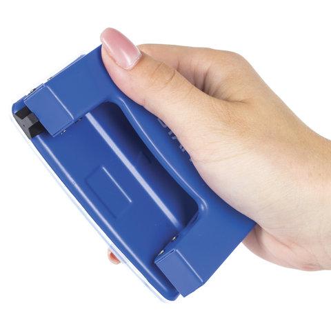 Дырокол металлический STAFF, до 10 листов, без линейки, синий, 224648