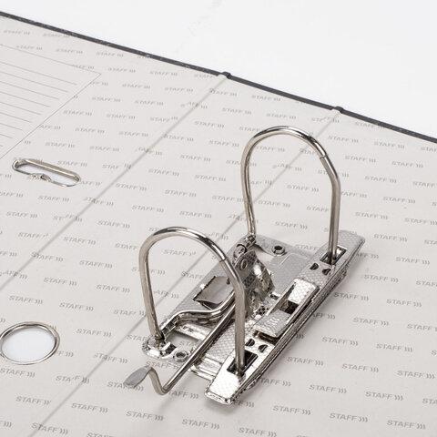 Папка-регистратор STAFF Basic БЮДЖЕТ с мраморным покрытием, 70 мм, без уголка, черный корешок, 880907