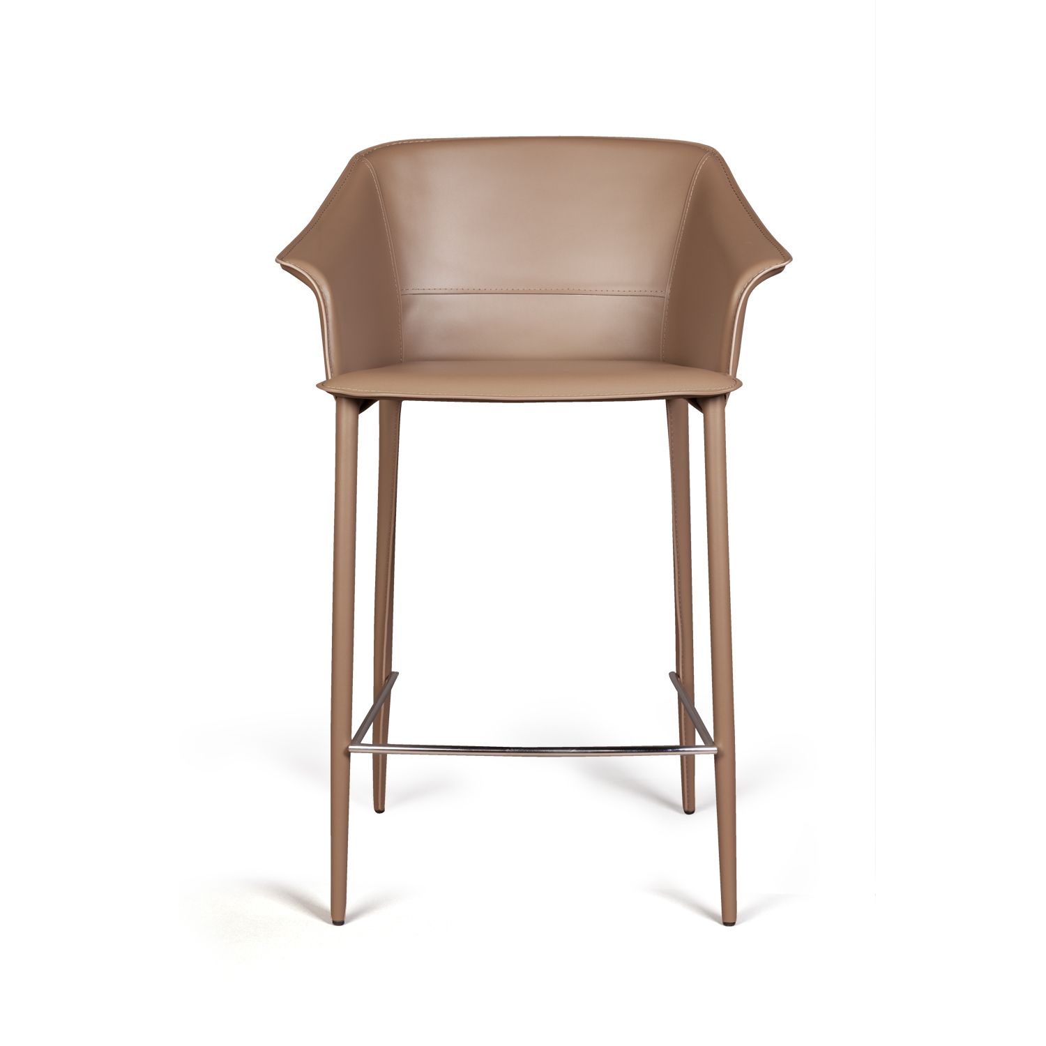 Стул полубарный Джио, кожа хаки-тауп