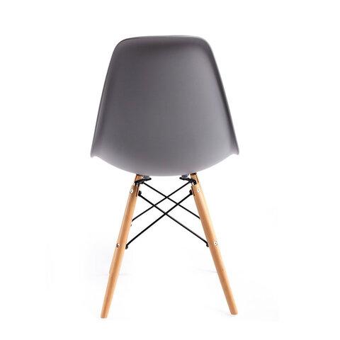 Стулья BRABIX "Eames CF-010", КОМПЛЕКТ 4 шт., пластик серый, опоры дерево/металл, 532632