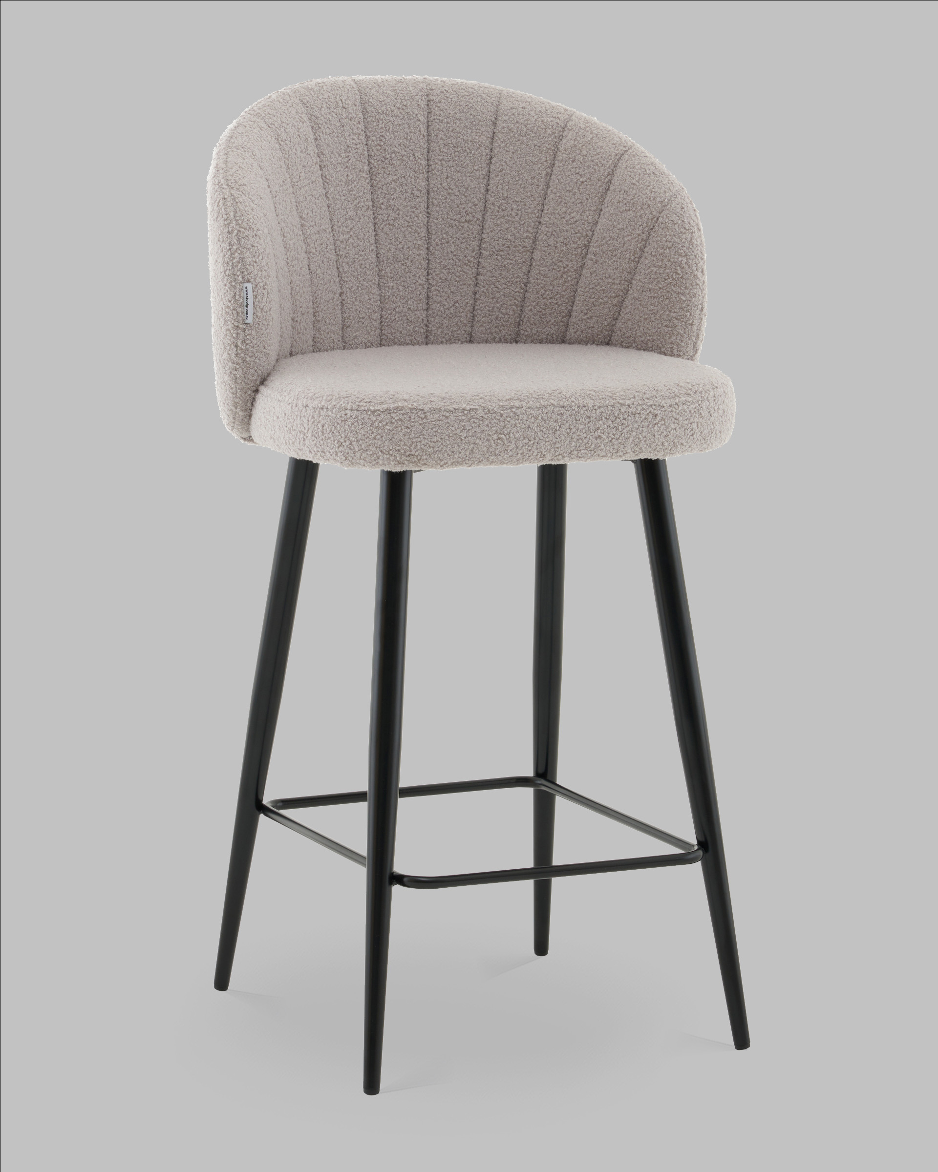 Стул полубарный Ханнингем букле светло-серый