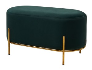 Пуф для гостиной ЗЕН (ZEN) цвет BLUVEL-78 зеленый, велюр / золотой каркасy