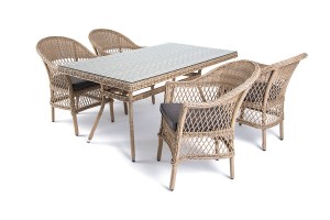 "Амароне" обеденная группа из искусственного ротанга на 4 персоны