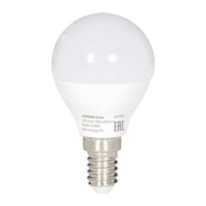 Лампа светодиодная SONNEN EXTRA, 10 (85) Вт, E14, шар, теплый белый, 30000 ч, LED G45-10W-2700-Е14, 457909
