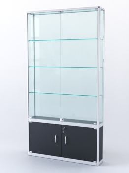 Витрина "ПРЯМОУГОЛЬНАЯ" №2-200-2 (задняя стенка - стекло), Черный