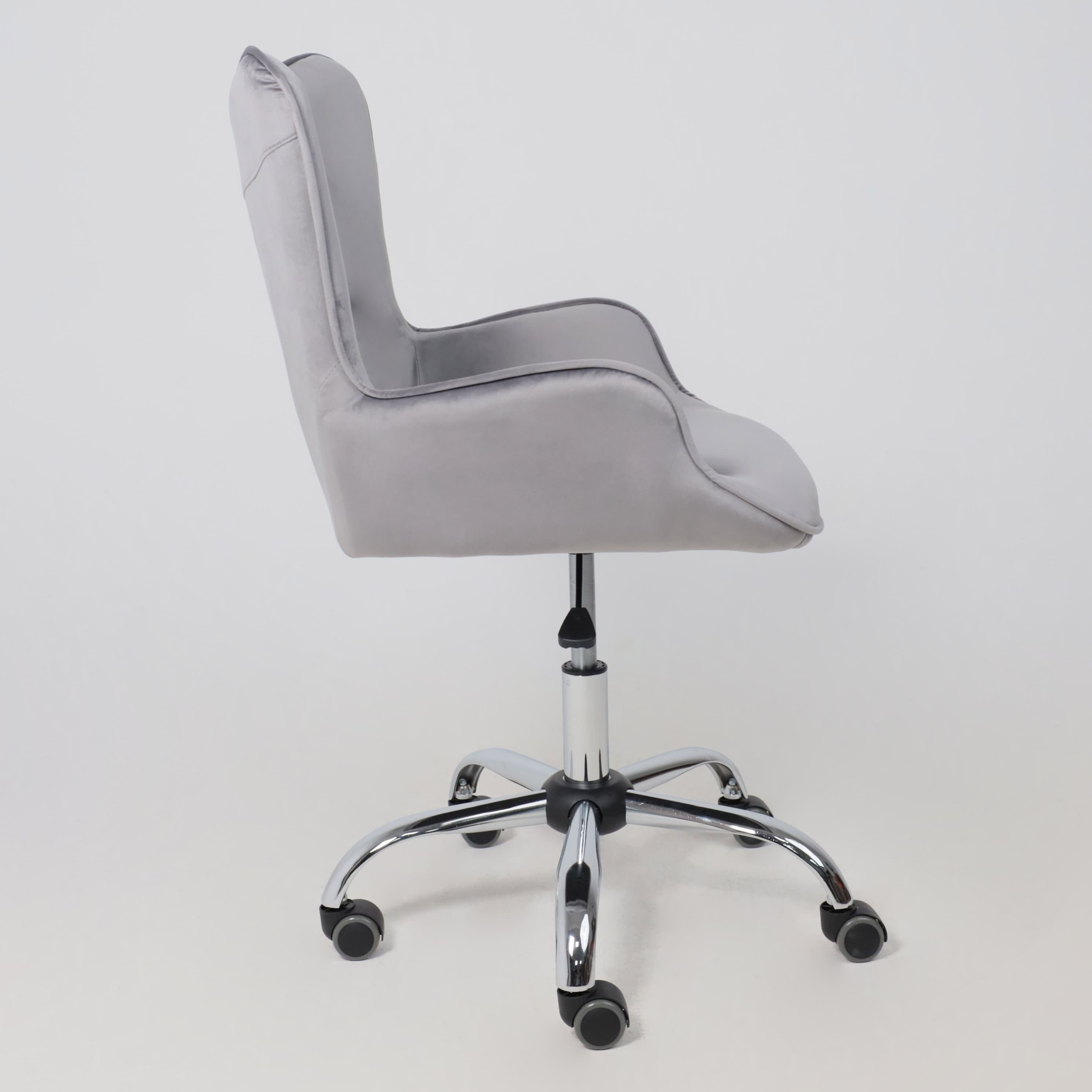 Кресло поворотное Bella, серый, велюр