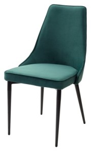Стул НЕПАЛ (NEPAL-P) ЗЕЛЕНЫЙ #19, велюр/ черный каркас