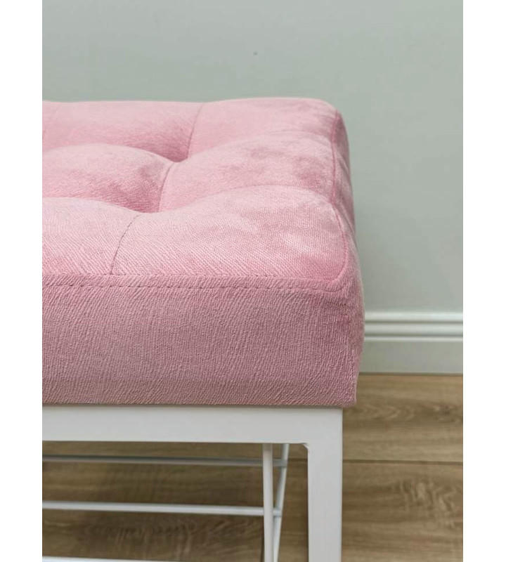 Банкетка Марсей 40-44 с полкой (светло розовый/белый)